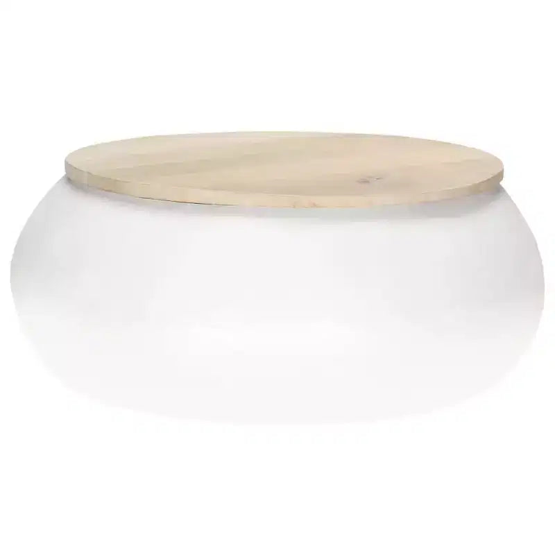 vidaXL Table basse Table d'appoint en forme de bol avec base en acier Bois massif de récupération