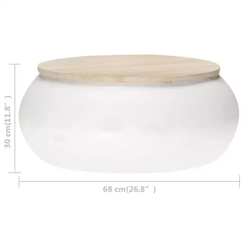 vidaXL Table basse Table d'appoint en forme de bol avec base en acier Bois massif de récupération