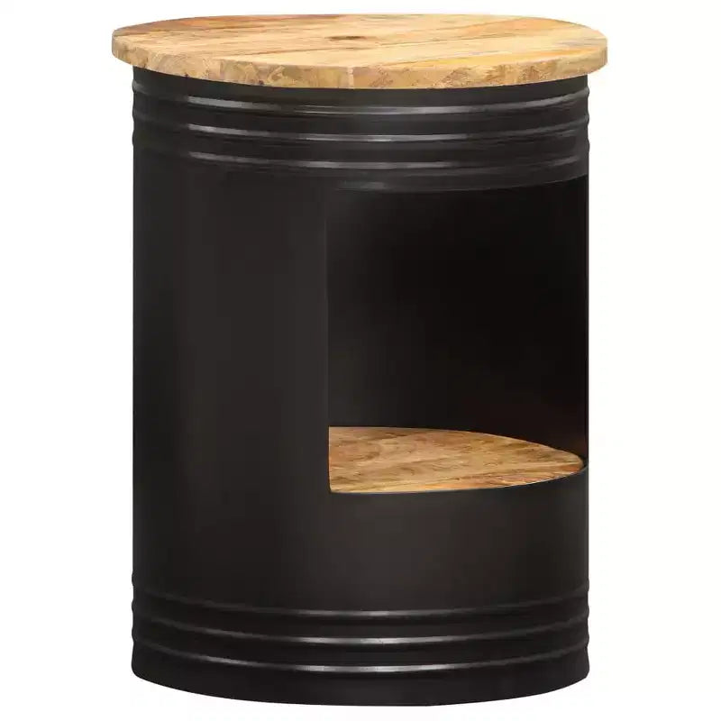 vidaXL Table basse Table d'appoint en forme de bol avec base en acier Bois massif de récupération