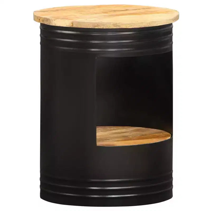 vidaXL Table basse Table d'appoint en forme de bol avec base en acier Bois massif de récupération