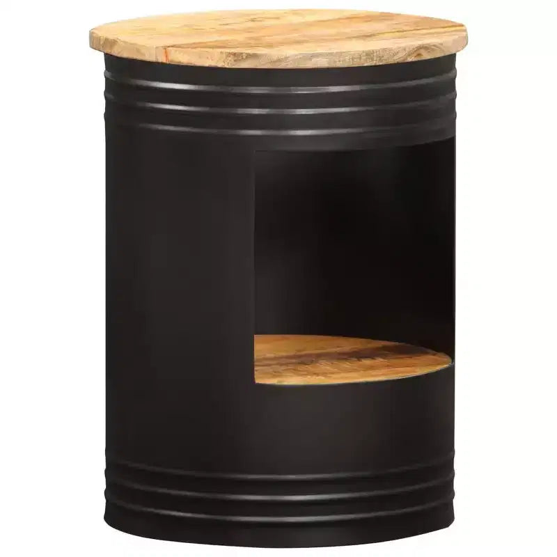 vidaXL Table basse Table d'appoint en forme de bol avec base en acier Bois massif de récupération