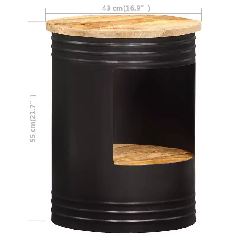 vidaXL Table basse Table d'appoint en forme de bol avec base en acier Bois massif de récupération