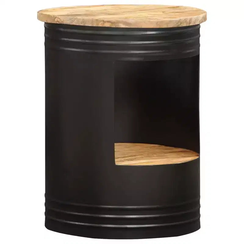 vidaXL Table basse Table d'appoint en forme de bol avec base en acier Bois massif de récupération