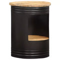 vidaXL Table basse Table d'appoint en forme de bol avec base en acier Bois massif de récupération