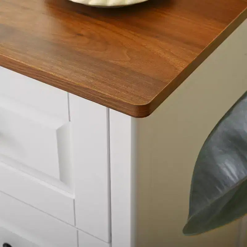 Commode AEELLEEA 6 tiroirs, meuble de rangement pour chambre, salon, couloir, entrée, blanc