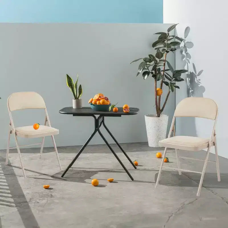 Chaise de salle à manger en cuir PU TUYOHW avec assise et dossier rembourrés, chaises pliantes sans accoudoirs avec structure métallique pour événements intérieurs et extérieurs, fêtes
