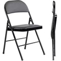TUYOHW PU Leather Dining Chair with Padded Seat & Back,Armless Folding Chairs with Metal Frame for Indoor Outdoor Events,Party