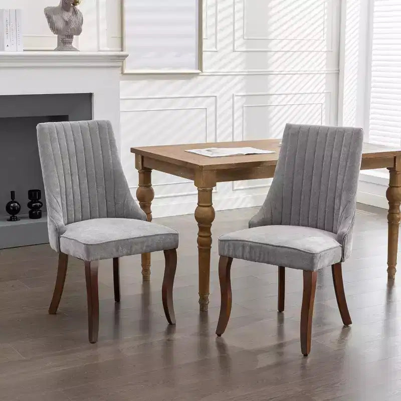Lot de 2 chaises de salle à manger, chaise de salle à manger rembourrée avec haut dossier, éponge haute densité, structure triple élastique, chaise de salle à manger de cuisine