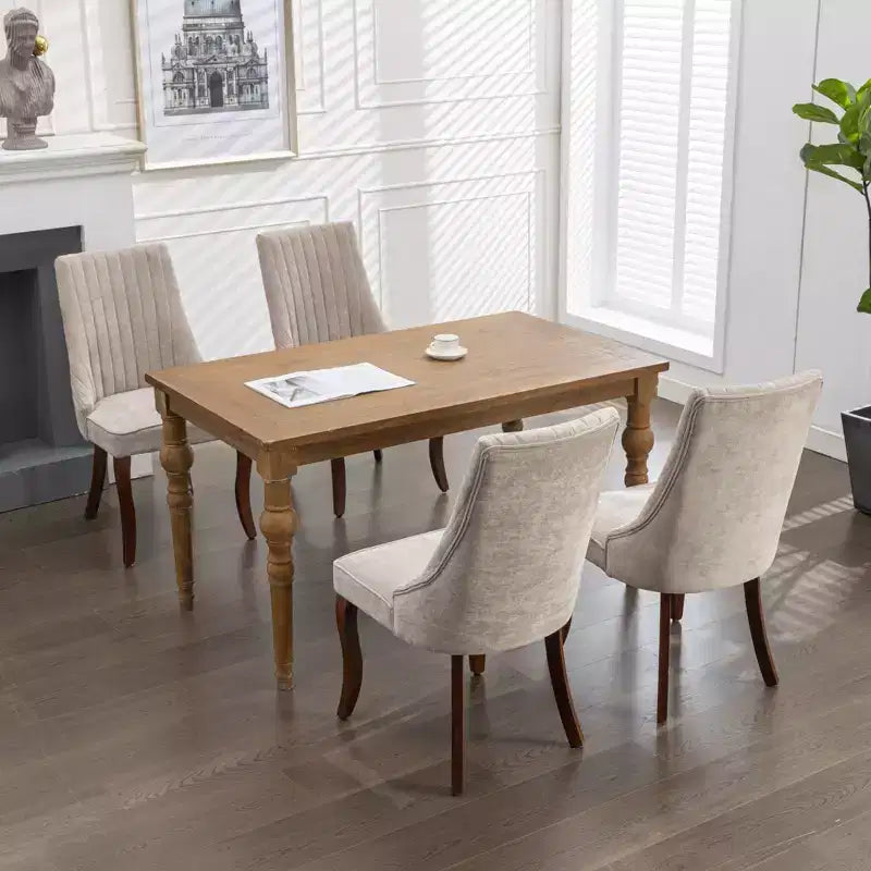 Lot de 2 chaises de salle à manger, chaise de salle à manger rembourrée avec haut dossier, éponge haute densité, structure triple élastique, chaise de salle à manger de cuisine