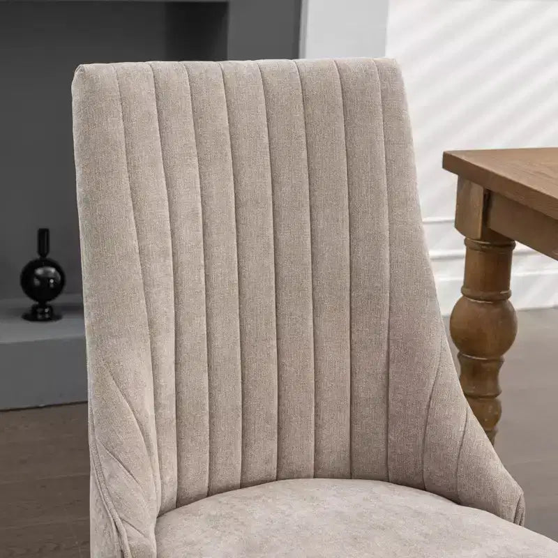 Lot de 2 chaises de salle à manger, chaise de salle à manger rembourrée avec haut dossier, éponge haute densité, structure triple élastique, chaise de salle à manger de cuisine