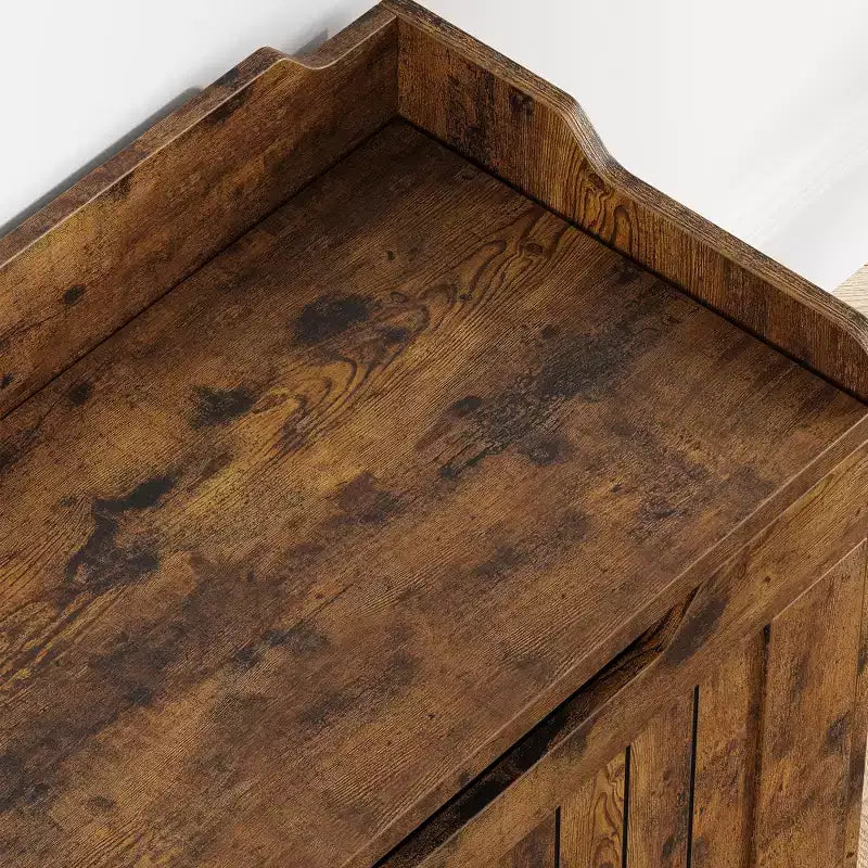 Banc de rangement en bois avec charnière de sécurité, 100 cm – Capacité 160 kg – Coffre de rangement à couvercle pour entrée, salon ou chambre à coucher