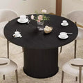 Hommpa 48 Round Dining Table - Sturdy Rubber Wood, Modern Farmhouse, Seats 4-6