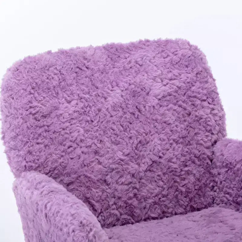 Chaise de bureau chic TUYOHW, chaise de vanité en poil de lapin artificiel, chaise de bureau pivotante à 360° avec base en métal doré, chaise d'ordinateur de 50 à 59 cm de hauteur