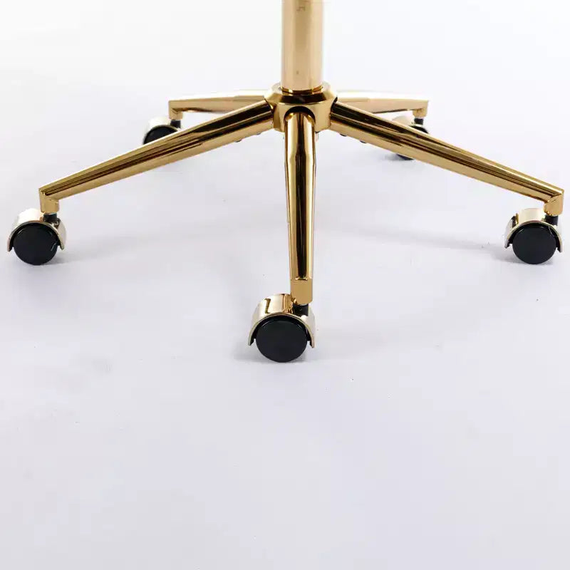 Chaise de bureau chic TUYOHW, chaise de vanité en poil de lapin artificiel, chaise de bureau pivotante à 360° avec base en métal doré, chaise d'ordinateur de 50 à 59 cm de hauteur