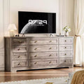 Acekool 12 Drawer Dresser, Wide Modern Chest and TV Stand for 65 Inch TV, Storage Organizer for Bedroom, Living Room, Hallway