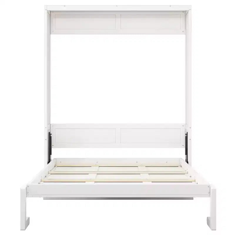 Cadre de lit escamotable pleine grandeur Whisen et lit mural pliant avec armoire de 61,5 po et bureau combiné