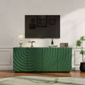Clihome Sideboard Buffet Cabinet, 59Green Accent Cabinet with 4 Doors,Mid Century Modern Pantry Cabinet,Console Cabinet,Cabinet for Entryway