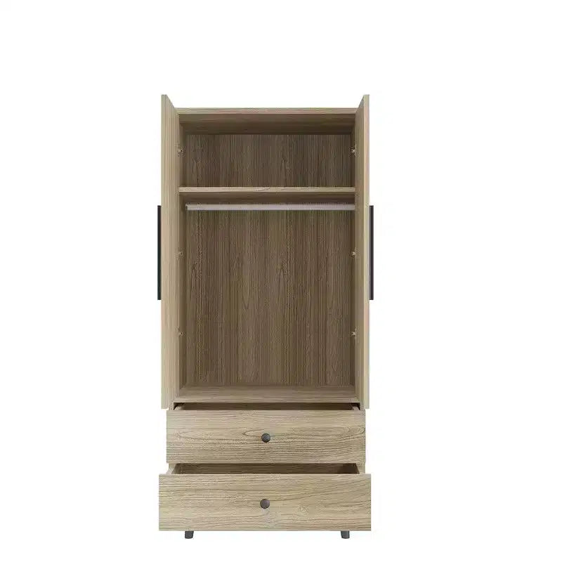 Armoire en bois 2 portes 2 tiroirs Chêne