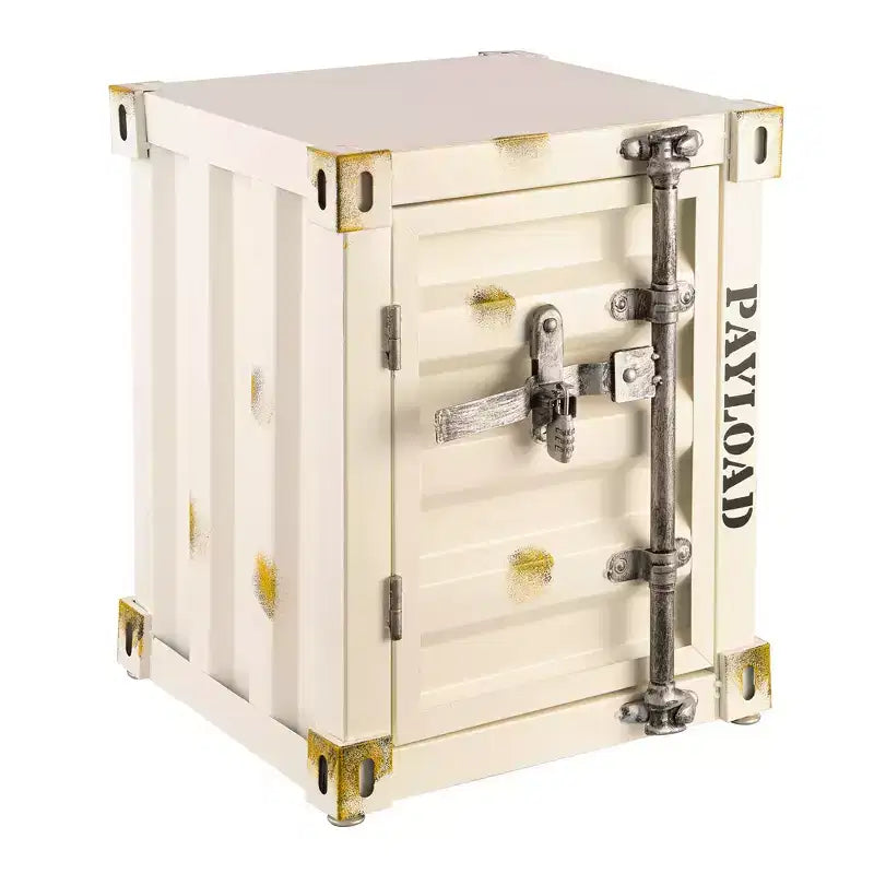 Table d'appoint de rangement/bout de canapé style industriel en container maritime