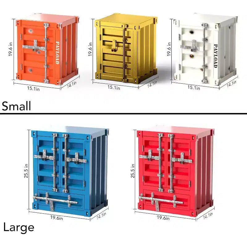 Table d'appoint de rangement/bout de canapé style industriel en container maritime