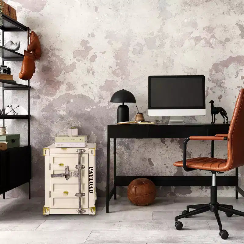 Table d'appoint de rangement/bout de canapé style industriel en container maritime