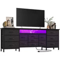 Acekool 13-Drawer Long TV Stand Dresser with Power Outlet, Wide Entertainment Center Storage Organizer for Bedroom, Living Room, Entryway
