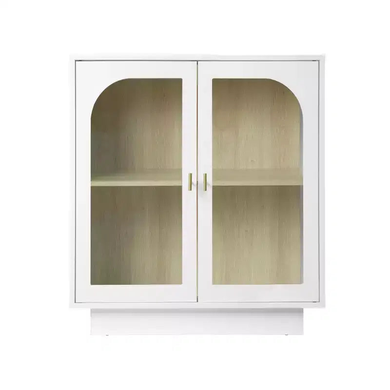 Meuble de rangement autoportant moderne avec porte en acrylique transparent, unité de rangement multifonctionnelle avec étagère réglable