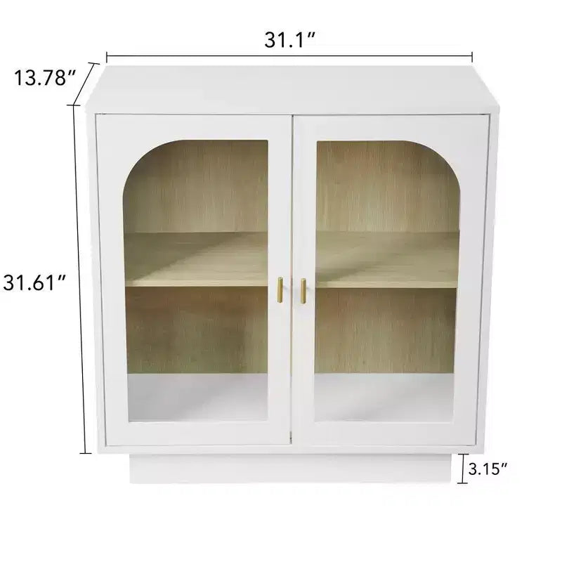 Meuble de rangement autoportant moderne avec porte en acrylique transparent, unité de rangement multifonctionnelle avec étagère réglable