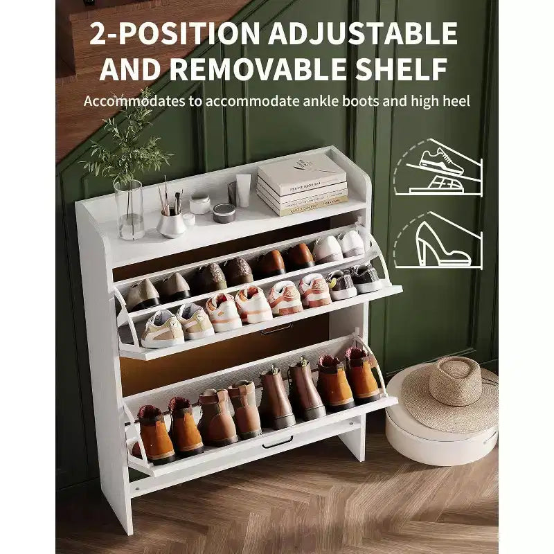Meuble à chaussures étroit Acekool pour entrée, avec 2 tiroirs basculants, meuble de rangement pour chaussures dissimulé