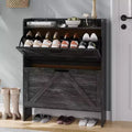 Acekool Slim Shoe Storage Cabinet for Entryway, 2 Flip Drawer Hidden Shoe Rack, Narrow Shoe Organizer