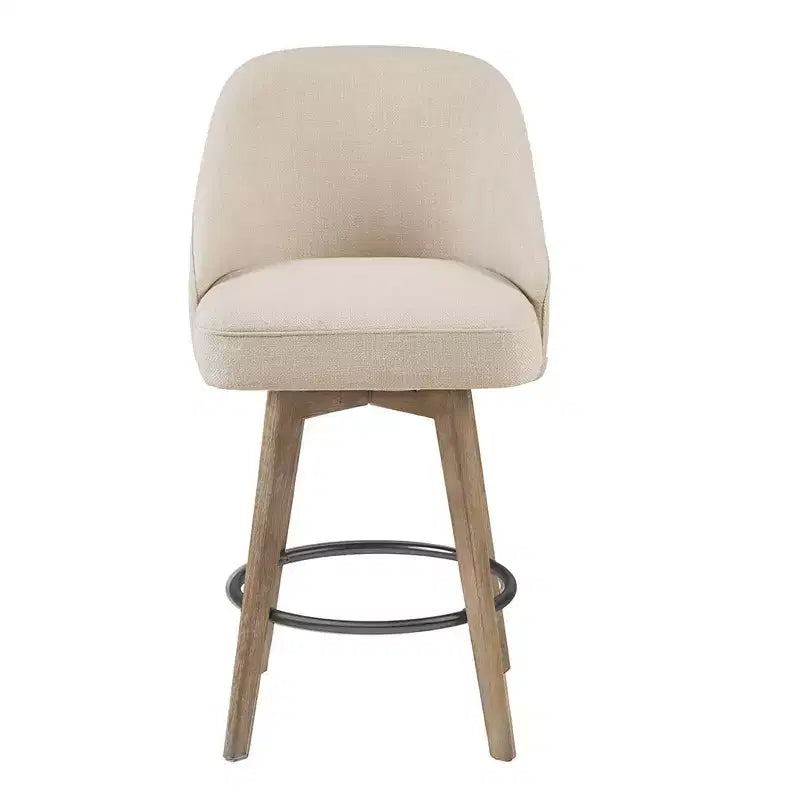 Tabourets de bar pivotants LLS, tabourets de comptoir de cuisine de hauteur moderne avec cadre en bois et rembourrage pour salle à manger
