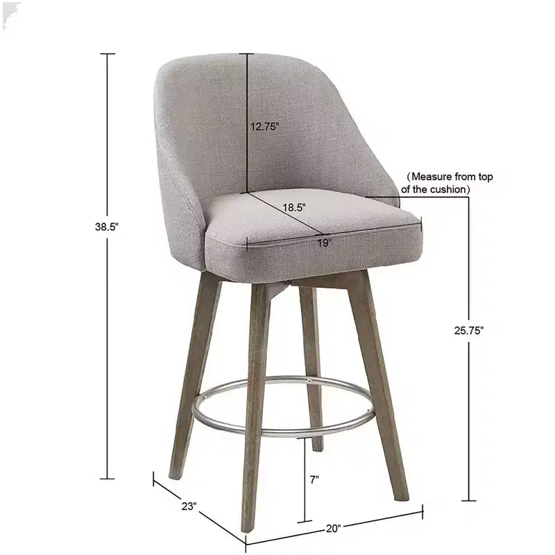 Tabourets de bar pivotants LLS, tabourets de comptoir de cuisine de hauteur moderne avec cadre en bois et rembourrage pour salle à manger