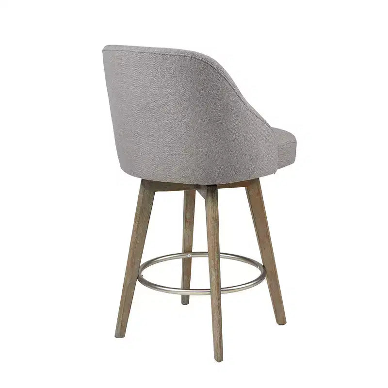 Tabourets de bar pivotants LLS, tabourets de comptoir de cuisine de hauteur moderne avec cadre en bois et rembourrage pour salle à manger