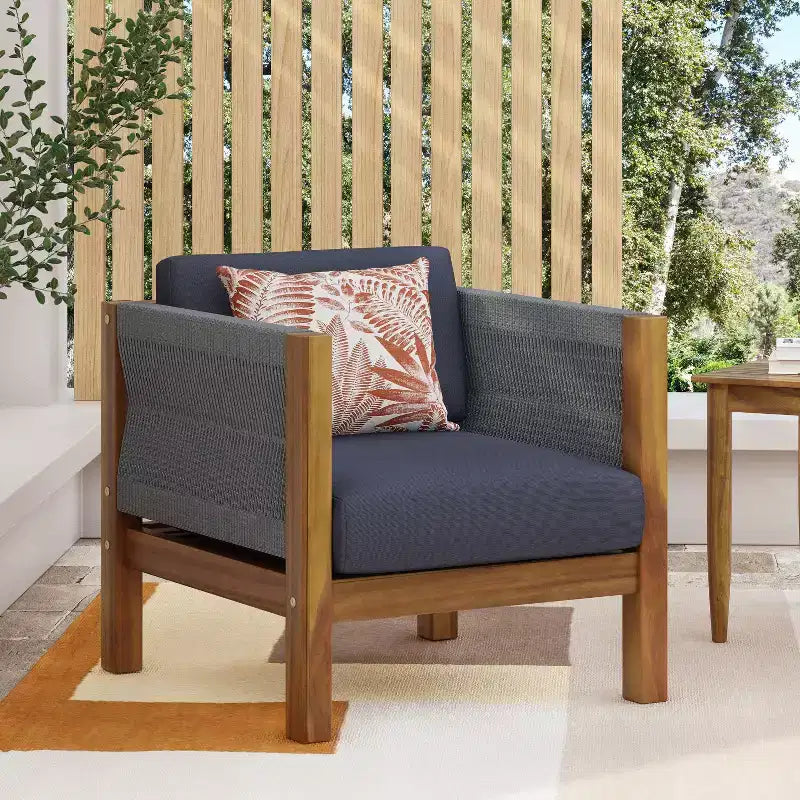 TUYOHW Ensemble Fauteuil d'extérieur/Causeuse de style bohème avec table basse, lot de 1/2, fauteuil de salon de jardin pour véranda, jardin et cour arrière, capacité de 180 kg