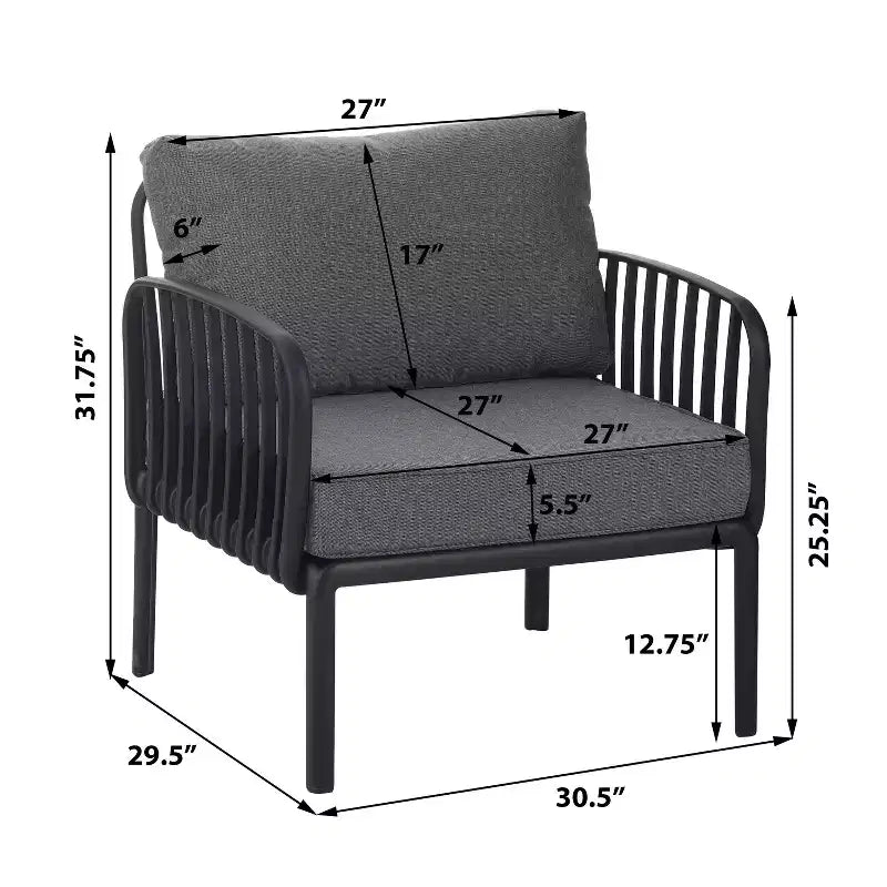 TUYOHW Lot de 1/2 chaises d'appoint de patio minimalistes, chaises de club en plastique résistantes aux UV, sièges de coussin épais imperméables pour le jardin, capacité de 180 kg