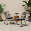 TUYOHW PE Rattan Accent Chairs Set of 2,Outdoor Patio Chairs with Water-Resistant Cushions, 300lb Capacity Each,Gray