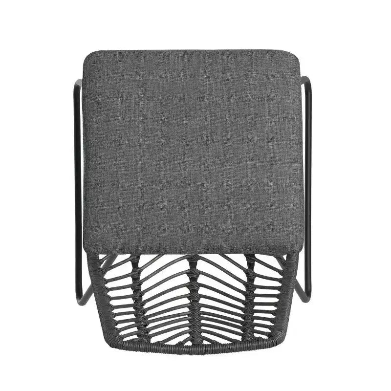 TUYOHW PE Chaises d'appoint en rotin - Lot de 2, chaises de patio extérieures avec coussins résistants à l'eau, capacité de 136 kg chacune, gris