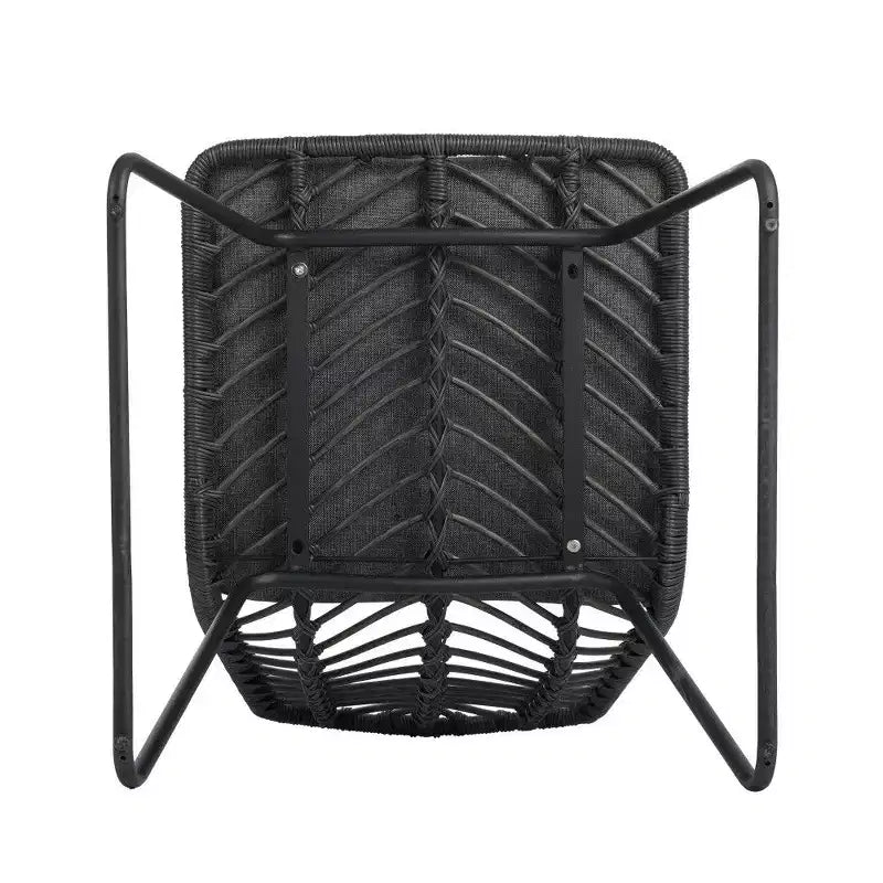 TUYOHW PE Chaises d'appoint en rotin - Lot de 2, chaises de patio extérieures avec coussins résistants à l'eau, capacité de 136 kg chacune, gris