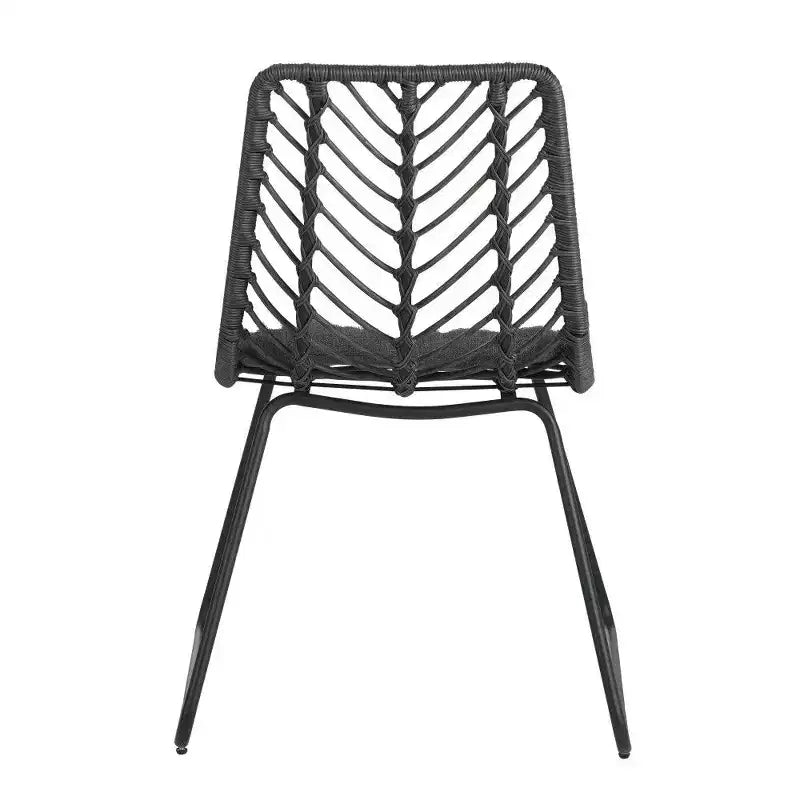 TUYOHW PE Chaises d'appoint en rotin - Lot de 2, chaises de patio extérieures avec coussins résistants à l'eau, capacité de 136 kg chacune, gris