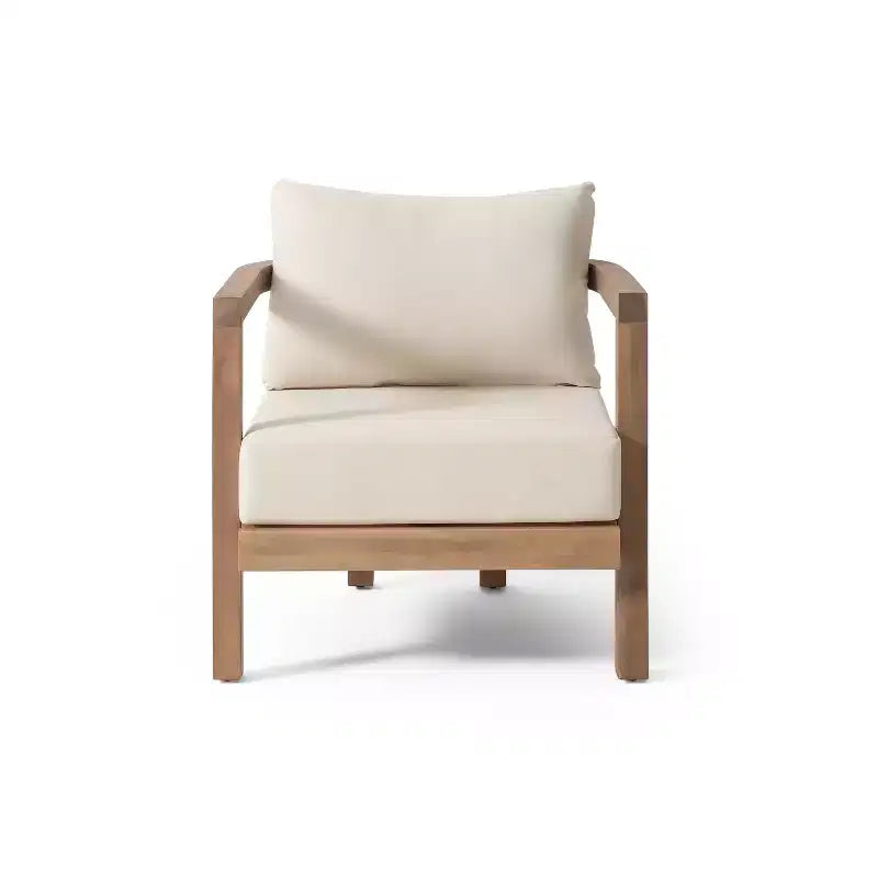 Fauteuils d'appoint TUYOHW style bohème pour patio, lot de 1 ou 2, sièges de conversation d'extérieur en acacia pour porche, jardin et arrière-cour, capacité de 180 kg