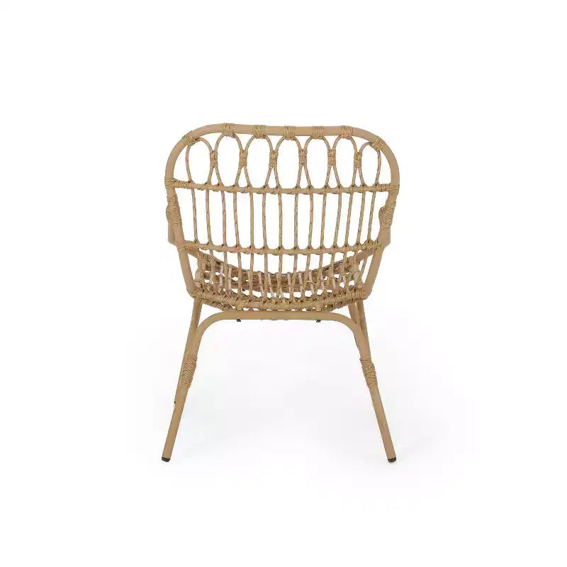 Chaises d'appoint de patio style bohème TUYOHW, lot de 2, chaises de salle à manger rembourrées, chaises d'extérieur en rotin synthétique pour jardin et patio, capacité de 180 kg, marron