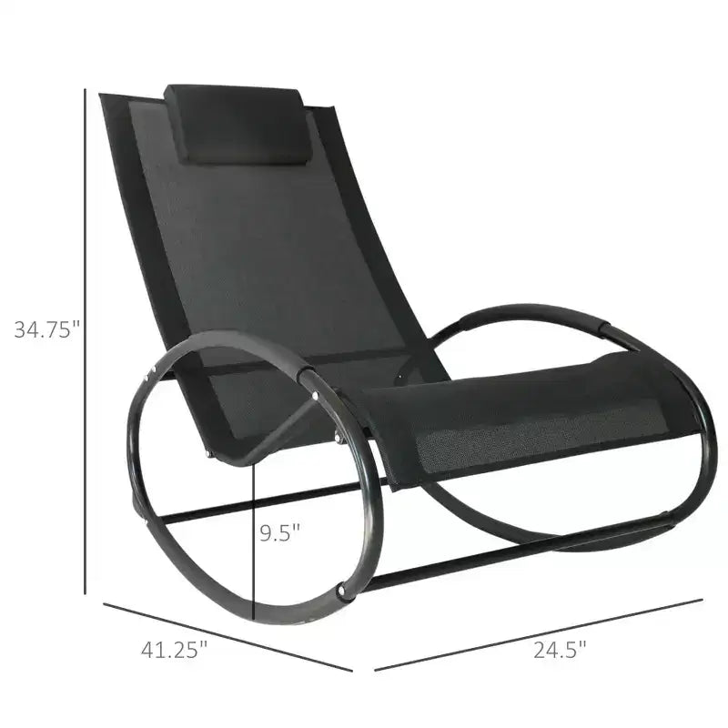 TUYOHW Chaise longue de piscine, lot de 1, chaise à bascule d'extérieur avec assise en maille respirante, transat pour piscine, plage, véranda et jardin