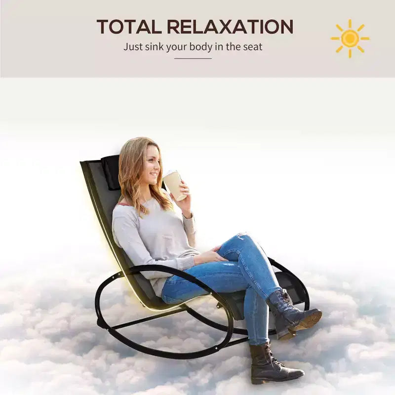 TUYOHW Chaise longue de piscine, lot de 1, chaise à bascule d'extérieur avec assise en maille respirante, transat pour piscine, plage, véranda et jardin