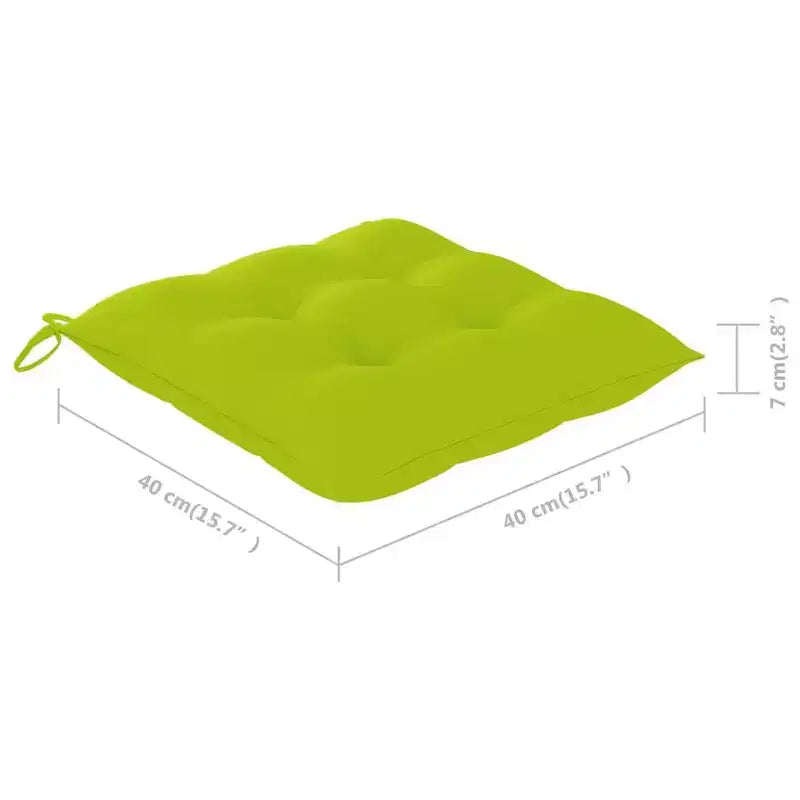 vidaXL 6 chaises de salle à manger en teck avec coussins vert vif, empilables pour un rangement peu encombrant, résistantes aux intempéries
