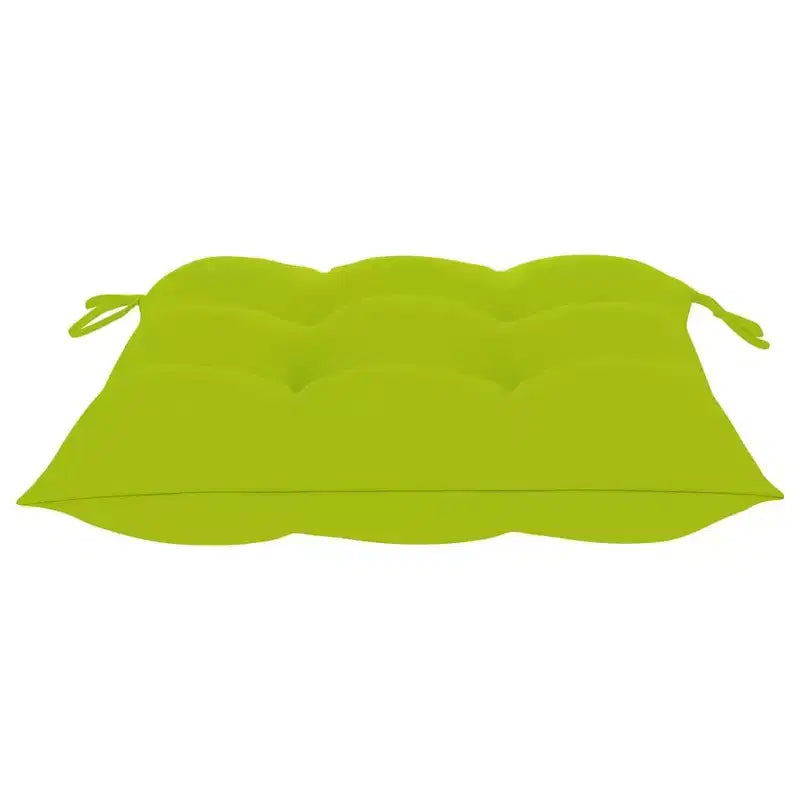 vidaXL 6 chaises de salle à manger en teck avec coussins vert vif, empilables pour un rangement peu encombrant, résistantes aux intempéries