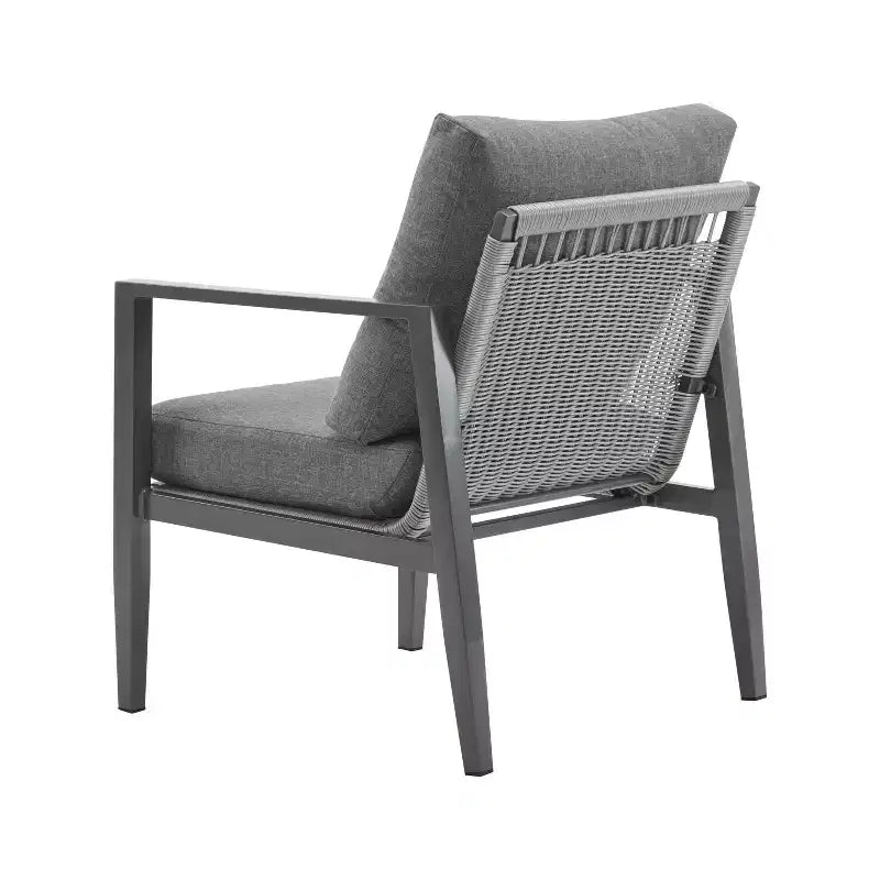 TUYOHW Chaises d'appoint de terrasse en aluminium, lot de 1/2, chaises de salle à manger rembourrées pour l'extérieur, chaises longues modernes pour jardin et arrière-cour