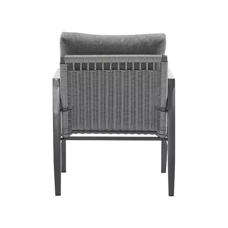 TUYOHW Chaises d'appoint de terrasse en aluminium, lot de 1/2, chaises de salle à manger rembourrées pour l'extérieur, chaises longues modernes pour jardin et arrière-cour