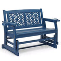 Karl Home | Double Seat Fir Wood Patio Glider Bench with Floral Backrest