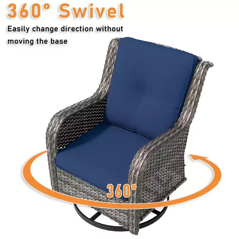 Chaise de patio pivotante et à bascule d'extérieur UPTIOT