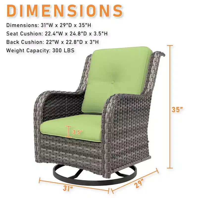 Chaise de patio pivotante et à bascule d'extérieur UPTIOT